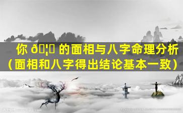 你 🦟 的面相与八字命理分析（面相和八字得出结论基本一致）